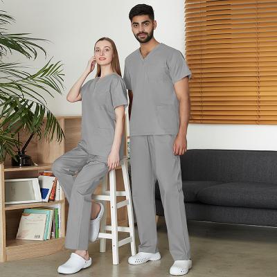 China Adar Cherokee Dental Medical Nurse Hospital Cotton Neck OEM Hospital Suit V Midwife Uniform Work Scrub Suit Set for sale