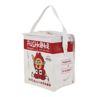 China New Design Promotional Insulated Lunch Grocery Cooler Packaging Waterproof Handled Non Woven Bag for sale