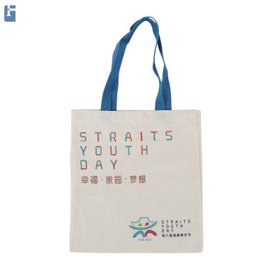 China Economical Handled Custom Design 16oz Cotton Canvas Waterproof Single Shopping Tote Big Bag for sale