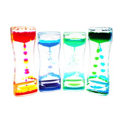 China Dongguan Shanghao Minimalist Visual Liquid Thin Oil Acrylic Motion Hourglass Timer for sale