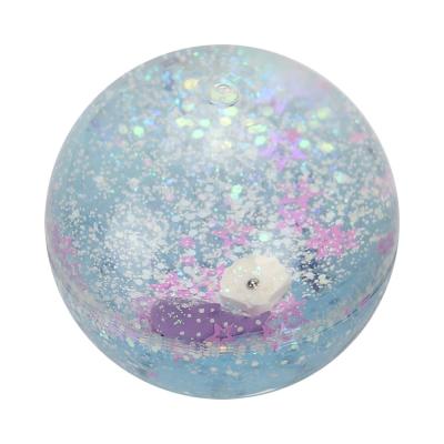 China Sanlead Liquid Bouncy Balls 62mm TPU Sparkling Water Filled Jumping Ball Eco-friendly Material for sale