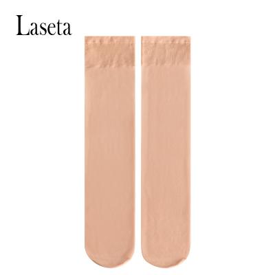 China [La.Seta high quality] breathable ultra thin socks 2 pairs transparent under the knee high quality women's silk velvet beige sexy gray for sale