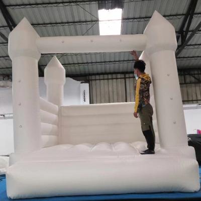 China White Inflatable Bouncy Castle Outdoor Jumping Bounce Castle Weddings Commercial White Bouncy House Children's Candy Castle for sale