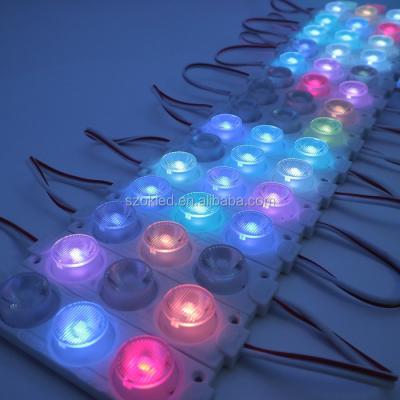 China AlGaInP crazy flicker magic color 1.5W DC12V 3030 3leds for Christmas festival decoration display window twinkle RGB color LED module for sale