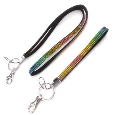 China Lanyard For ID Holder Bling Rhinestone Neck Strap Lanyards For ID Badge Key Holder Cute Gift Crystal Lanyards for sale