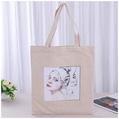 China Hot Selling Handled 6oz Combed Cotton Canvas Fabric With Printing Customization Handbag for sale