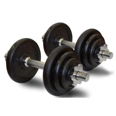 China Weightlifting Adjustable Dumbbell Set 20Kg Fitness Equipment Cast Iron Dumbbell Set for sale