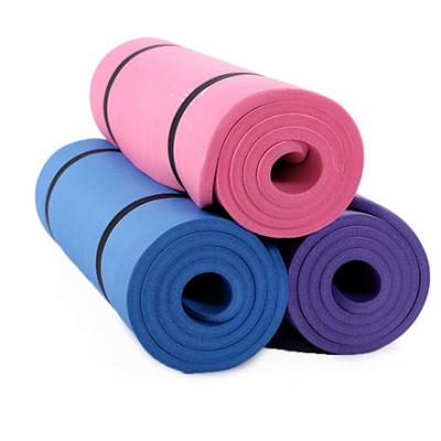 China Eco-friendly Yoga Exercise NBR 10mm NBR Yoga Mats 15mm Fitness Exercise Mat for sale