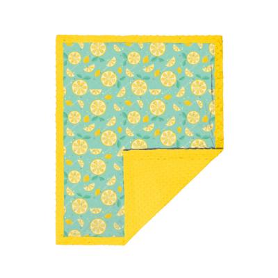 China 2022 PORTABLE New Muslin Baby Wrap Lemon Blanket Cute Print Double Side Candy Colors Soft Baby Blanket For Infants for sale