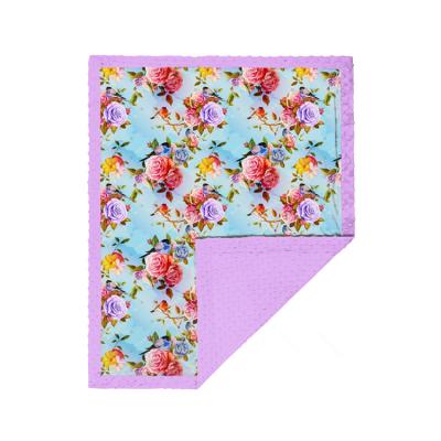 China New Design PORTABLE Receiving Newborn Polyester Blankets Baby Valentine's Day Rose Print Double Layer Kids Wrap Blankets for sale