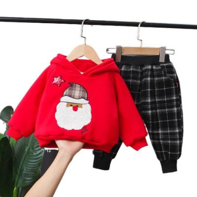 China Hot Sale Anti-Shrink Kids Hoodies Wholesale New Year Christmas Baby Hoodie Set Kids Winter Wear for sale