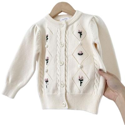 China Children Anti-pilling Sweaters Autumn Fall Baby Girls Embroidered Designs Cardigan Sweater Kids Winter Ditch Coat Jackets for sale