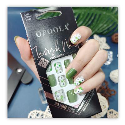 China Design Nails Supplier Wholesale 24PCS/Box Fake Nails Short Mix Design Full Cover Acrylic Artificial Nails Press On Nails for sale