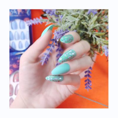 China Wholesale 24PCS/Box Design Nails Art Acrylic Press On Nails Artificial Nails For Women Nail Stiletto Tips for sale