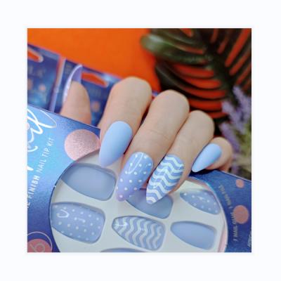 China Wholesale 24PCS/Box Design Nails Art Acrylic Press On Nails Artificial Nails For Women Nail Stiletto Tips for sale