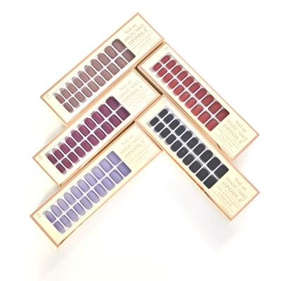 China 24 Pcs Manicure Design False Nails 24 Color Winter Color Square Eco-Friendly Fashion Matte Artificial Artificial Press On Nails Tip for sale