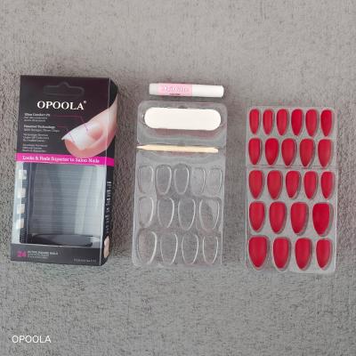 China Design Medium Length Ready To Wear 24 Pcs Matte Stiletto Acrylic Artificial Nail Sets Press On Nail Tips for sale