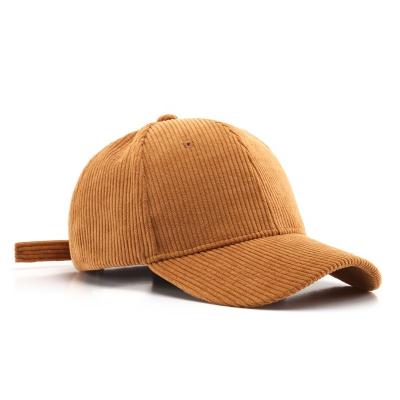 China COMMON OEM Custom Logo Men High Quality 6 Panel Plain Blank Corduroy Dad Hat Curved Brim Adjustable Baseball Cap for sale