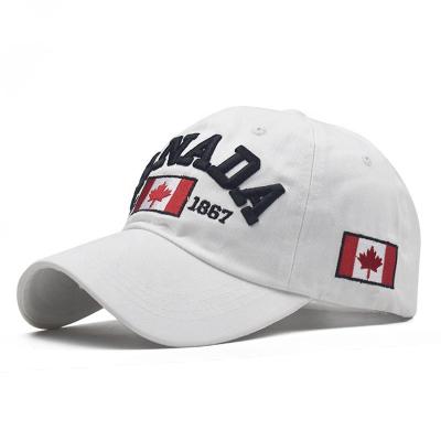 China COMMON Popular wholesale letter CANADA3D embroidered baseball hat Male and female Canadian cotton sports hat for sale