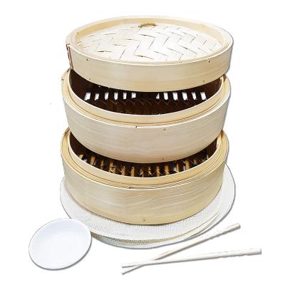 China High Quality Natural Durable Reusable Dumpling Food Chinese Bamboo Clamshell Steamer Type for sale