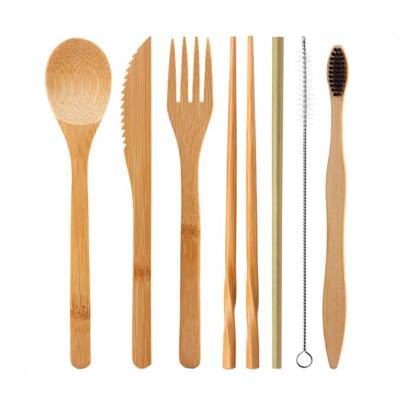 China Disposable Furniture Disposable Suit Faux Practical Kit Set Handle Bamboo Cutlery Set for sale