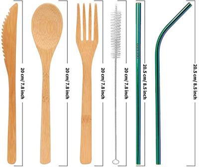 China Disposable 3pcs Disposable Set Spoon Shaped Bamboo Fiber Cutlery for sale