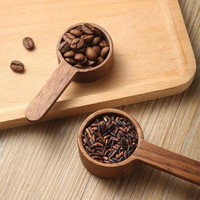 China Disposable Wooden Spoon Honey Spoons Stir Coffee Scoop Sugar Spice Measure Japanese Style Black Walnut Dessert Spoon Tableware Coffee for sale