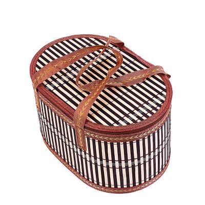 China Storage Basket Woven Rattan Sustainable Logo Can Be Customized Bamboo Handmade Basket With Lids Small Bamboo Basket for sale