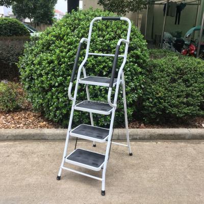 China Zhejiang manufacturer easylife safety 3 steel step ladder folding ladders with handrail for sale