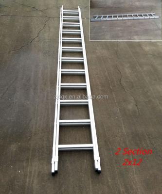 China DIY Double Folding Ladders 2 Section Aluminum Extension Ladder 3.53m 12 Rungs for sale