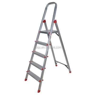 China Folding Ladders Professional 5 Step Aluminum Ladder With CE Certificate for sale