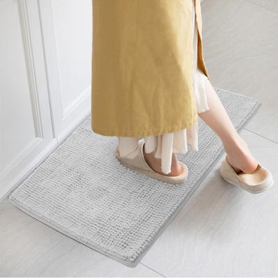 China Absorbent Bath Mat Shower Floor Rug American Chenille Style Microfiber Bath Mat Anti Slip Shaggy Luxury Microfiber for sale