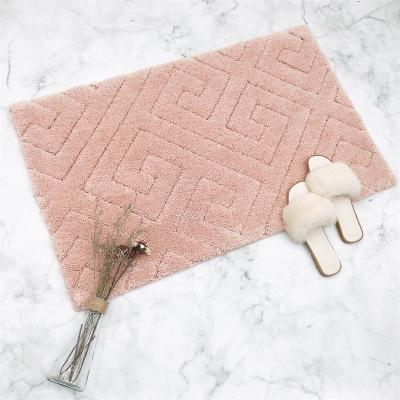 China Bathroom Washable Fluffy Blanket Jacquard Water Absorbent Shaggy Door Mat For Home Decorate Anti-slip TPR Back Floor Bathroom Mat Cover for sale