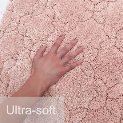 China Washable Customized Bathroom Mat Tufting Super Soft Microfiber Cover TPR Anti Slip Backing Door Mat For Home Absorbent Carpet for sale