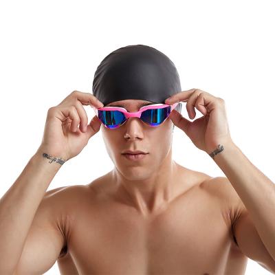 China Anti UV Professional Swim Goggles Plating Silicone Anti Fog Waterproof Racing Swimming Goggles for sale