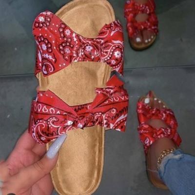 China Around 2020 new style women's wholesale slippers women's slippers wholesale amazon sandals bandana slide beach lady fashion flat sandals for sale