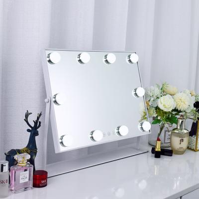 China Factory Lighted Sight LED Lit 3 Model Adjustable Touch Screen Hollywood Makeup Mirror 10 Bulbs Vanity Mirror Lights Led for sale