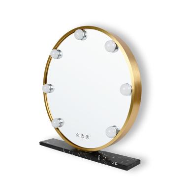 China New Design Cosmetic Desk Aluminum Makeup Lighted Frame Vanity Mirror for sale