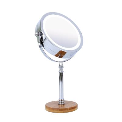 China Rechargeable Lighted Makeup Mirror Vanity Mirror with Lights, 1x/10x Double Sided Lighted Makeup Mirror with Lighting for sale