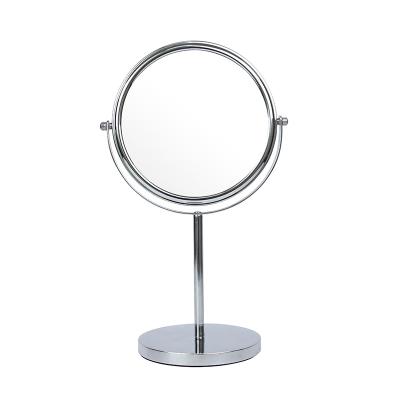 China One Side 8 Inch Bilateral Swivel Chrome Tabletop Full Size Vanity Mirror With 15 Inch Height Chrome Color 2x-10x Magnification Makeup Mirror for sale