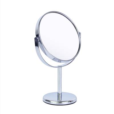 China One Side Normal Makeup Mirror 1X And ​​5X Magnification Double Sided 360 Vanity Mirror Swivel No Light Round Mirror for sale