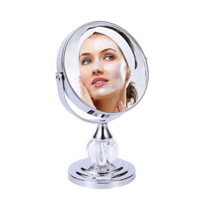 China Pretty 3.5 Inch Magnifying Smart Makeup Double Sided Vanity Mirror With 2X-10X Magnification In Chrome With Acrylic Diamond for sale