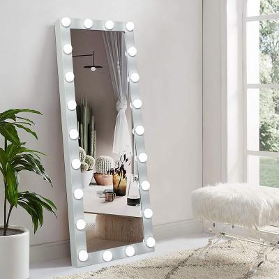 China Mteal Luxury Full Face Mirror Beauty Makeup 22pcs Large Dimmable Dressing Bulbs Led Light Mirror for sale