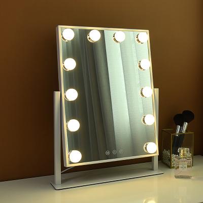 China Custom Made Frameless Vanity 360 Desk Vanity 360 Mirror Lighted Hollywood Lighted Hollywood Bulb for sale