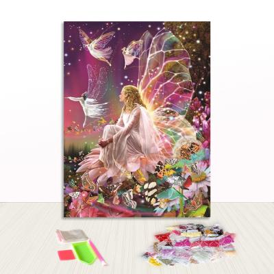 China Hot Selling 26 Facets Beads Fairy Butterfly Diamond Painting Canvas Round Drill For Fun for sale