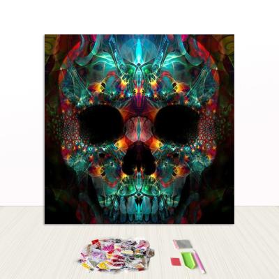 China Round Beads Modern Short Fiber Canvas Roll Special Diy Diamond Painting Skull On Canvas for sale