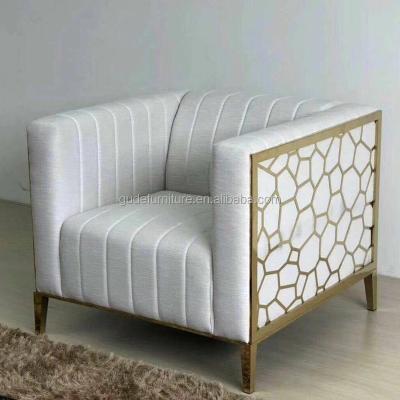 China Chesterfield SOFA 2020 Luxury New Face Sofa Set Home Furniture Gold Stainless Steel Sofa For Living Room for sale