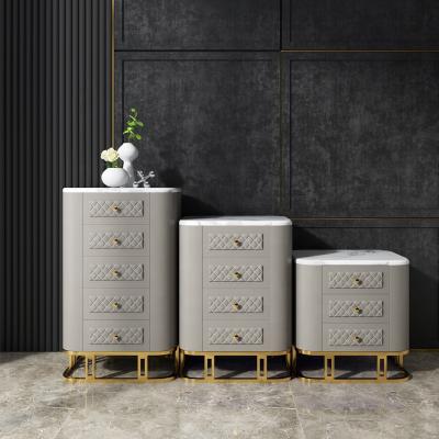 China Solid Wood Design Style Cabinet Three/Four/Five Side Table 2020 New Modern Leather Wood For Home for sale