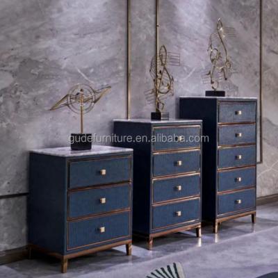 China Modern design european antique marble gold stainless steel top console table with drawers for hall way for sale