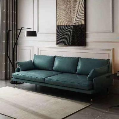 China Navy Green Easy Installation Furniture Factory Directly Good Quality Leather Sofa Steel Frame Living Room Sofa for sale